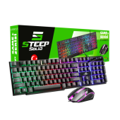 Steep Solid ST-KKM01S Mekanik His Rainbow Oyuncu Klavye Mouse Set Siyah - 1