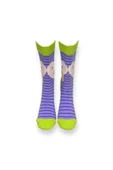 Me-vo Tekli Lila Renkli Bay/Bayan Unisex Esnek Nem Alabilen Pamuklu Rainbow Desenli Soket Çorap thumbnail 3