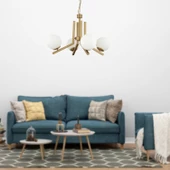 Apliqa Morgan 4 Lü Komple Eskitme Boyalı Beyaz Camlı Modern Genç Odası Yatak Odası Salon Avize - 1