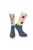 Me-vo Tekli Lacivert Renkli Bay/Bayan Unisex Esnek Nem Alabilen Pamuklu Manzara Desenli Soket Çorap thumbnail 1