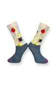 Me-vo Tekli Lacivert Renkli Bay/Bayan Unisex Esnek Nem Alabilen Pamuklu Manzara Desenli Soket Çorap thumbnail 2