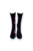 Me-vo Tekli Siyah Renkli Bay/Bayan Unisex Esnek Nem Alabilen Pamuklu Flamingo Desenli Soket Çorap - 3