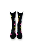 Me-vo Tekli Siyah Renkli Bay/Bayan Unisex Esnek Nem Alabilen Pamuklu Unicorn Desenli Soket Çorap thumbnail 3