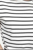 T-shirt Omuzları Vatkalı Kolsuz Çizgili - Beyaz thumbnail 5