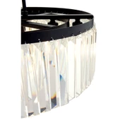 Kanvas 45'Lik Siyah Kristalli Taşlı Modern Tasarım Kristal Salon Avize thumbnail 8