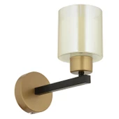 Apliqa Jade Eskitme Siyah Boyalı Çift Camlı Duvar Lambası Yatak Odası-Banyo-Yatak Başı Aplik - 5