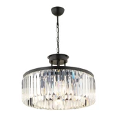 Kanvas 45'Lik Siyah Kristalli Taşlı Modern Tasarım Kristal Salon Avize thumbnail 6