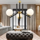 Apliqa Morgan 3 Lü Eskitme Siyah Modern Yatak Odası Mutfak Oturma Odası Salon Avize thumbnail 1