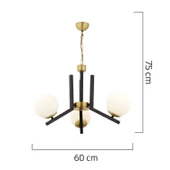 Apliqa Morgan 3 Lü Eskitme Siyah Modern Yatak Odası Mutfak Oturma Odası Salon Avize thumbnail 6