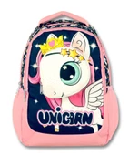 Cennec 3 Boyutlu Kız Çocuk Lacivert-Pembe Unicorn İlkokul Çantası ve Kalemlik Seti thumbnail 2