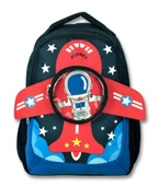 Cennec 3D Astronot Baskılı ve Kanatlı Okul Çantası - Lacivert - Erkek Çocuk thumbnail 2