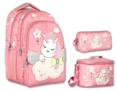 Ümit Çanta Cennec Işıltılı Kanatlar Unicorn Baskılı Üçlü İlkokul Çanta Seti - Pembe - Kız Çocuk thumbnail 1
