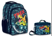 Cennec Trex Erkek Çocuk Lacivert/Mavi İlkokul Sırt Çantası ve Beslenme Çantası Seti thumbnail 1