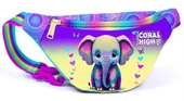Coral High Pembe Turkuaz Fil Desenli Kız Çocuk Okul Beslenme Kalemlik ve Bel Çantası Seti - İlkokul İçin Uygun thumbnail 5