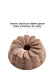Nehir Manolya Aleminyum Döküm 25 cm Kek kalıbı Rose Gold - 6