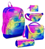 Coral High Kız Çocuk Renkli Batik Desenli Beşli İlkokul Okul Çanta Seti thumbnail 1