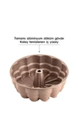 Nehir Manolya Aleminyum Döküm 25 cm Kek kalıbı Rose Gold - 5