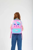 Kaukko Kids Yeşil Pembe Sevimli Kedi Kız Çocuk Okul Sırt Çantası thumbnail 4