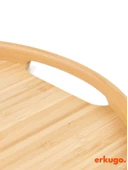 3'lü Bambu Oval Tepsi, Servis Tepsileri, İskandinav Tepsi Seti, Çay Tepsisi - 3