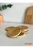 6 Adet Yuvarlak Bambu Çay Tabağı, Bardak Altlığı, Fincan Tabağı - 3