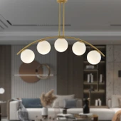 Fralde 5 Li Gold Modern Mutfak Cafe Restoran için Uygun Retro Salon Avize thumbnail 1