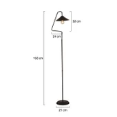 Helga Siyah Modern Tasarım Retro Metal Lambader thumbnail 5