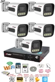 FURY 5 Kamera 1080P Görüntü Gece Renkli Full Hd 4xUltra Led Gece Renkli Güvenlik Kamera Seti 1TB - 2