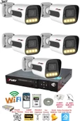 FURY 5 Kamera 1080P Görüntü Gece Renkli Full Hd 4xUltra Led Gece Renkli Güvenlik Kamera Seti 500GB - 1