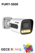 FURY 5 Kameralı Su Geçirmez 1080P 4 x Ultra Ledli Gece Renkli Güvenlik Kamera Seti 5500 320GB thumbnail 4