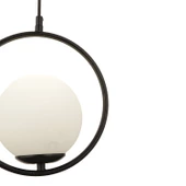 Apliqa Luis Tekli Siyah Sarkıt Beyaz Camlı Modern Sarkıt Mutfak Salon Sarkıt Avize - 8