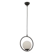 Apliqa Luis Tekli Siyah Sarkıt Beyaz Camlı Modern Sarkıt Mutfak Salon Sarkıt Avize - 5