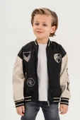 Gold Class Nakışlı Çift Cepli Su Geçirmez Kolej Erkek Çocuk Ceket thumbnail 9