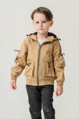 Çift Cepli Kapüşonlu Astarlı Su Geçirmez Erkek Çocuk Ceket - 11