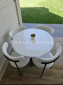 Enkare Elisa Masa Sandalye Takımı / Beyaz Mdf Masa - 90 cm çap - 3