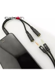 Crown Micro 3.5mm Kulaklık Mikrofon Dönüştürücü Çevirici Switch Splitter Y Örgü Kablo 2 Dişi 1 Erkek - 3