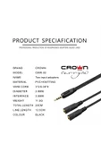 Crown Micro 3.5mm Kulaklık Mikrofon Dönüştürücü Çevirici Switch Splitter Y Örgü Kablo 2 Dişi 1 Erkek - 5
