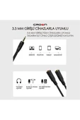 Crown Micro 3.5mm Kulaklık Mikrofon Dönüştürücü Çevirici Switch Splitter Y Örgü Kablo 2 Dişi 1 Erkek - 4