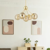 Apliqa Meyo 5Li Gold Bal Camlı Modern Genç Odası Yatak Odası Salon Avize - 2