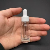 10Ml Beyaz Plastik Kapaklı Şeffaf Cam Damlalıklı Şişe ,  10 Cc Saydam Cam Damlalıklı Şişe x 6 Adet thumbnail 1