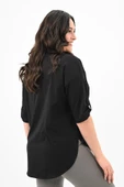 Kadın Büyük Beden Kalp Baskılı Oversize T-shirt 1773-3-24 - 5