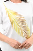 Kadın Büyük Beden Baskı Detaylı T-shirt 1773-2-24 - 11