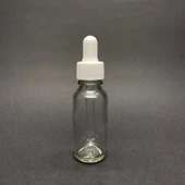 20Ml Beyaz Plastik Kapaklı Şeffaf Cam Damlalıklı Şişe ,  20 Cc Saydam Cam Damlalıklı Şişe x 6 Adet thumbnail 2