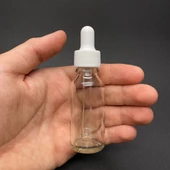 20Ml Beyaz Plastik Kapaklı Şeffaf Cam Damlalıklı Şişe ,  20 Cc Saydam Cam Damlalıklı Şişe x 6 Adet thumbnail 1