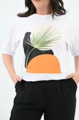 Kadın Büyük Beden Baskı Detaylı T-shirt Takım 8105-24 - 5