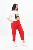 Kadın Büyük Beden Baskı Detaylı T-shirt Takım 8105-24 - 7