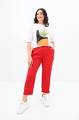 Kadın Büyük Beden Baskı Detaylı T-shirt Takım 8105-24 - 6