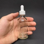 50Ml Beyaz Plastik Kapaklı Şeffaf Cam Damlalıklı Şişe ,  50 Cc Saydam Cam Damlalıklı Şişe x 6 Adet thumbnail 1