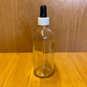 100Ml Beyaz Plastik Kapaklı Şeffaf Cam Damlalıklı Şişe ,  100 Cc Saydam Cam Damlalıklı Şişe x 6 Adet thumbnail 2