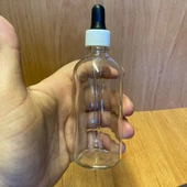 100Ml Beyaz Plastik Kapaklı Şeffaf Cam Damlalıklı Şişe ,  100 Cc Saydam Cam Damlalıklı Şişe x 6 Adet thumbnail 1