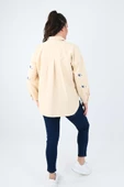 Kadın Büyük Beden Nakış Detaylı Gömlek 1724-1-24 - 12